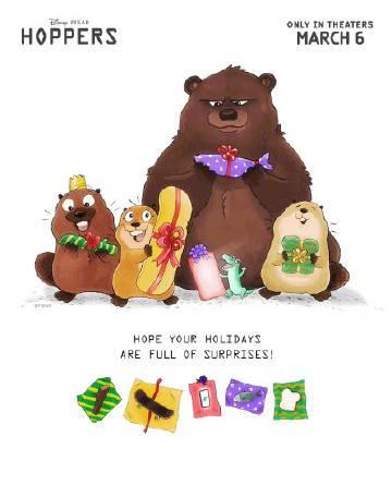 《河狸变身计划》圣诞海报萌翻全网,2026年上映!海外如何抢先看皮克斯新片?